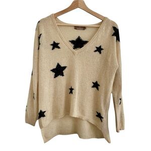 Brodie Cashmere Women’s Sweater V Neck Star XS S Soft Cozy Quiet Luxury Beige
